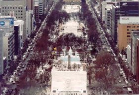 View of Odari Park from the Sapporo Tower